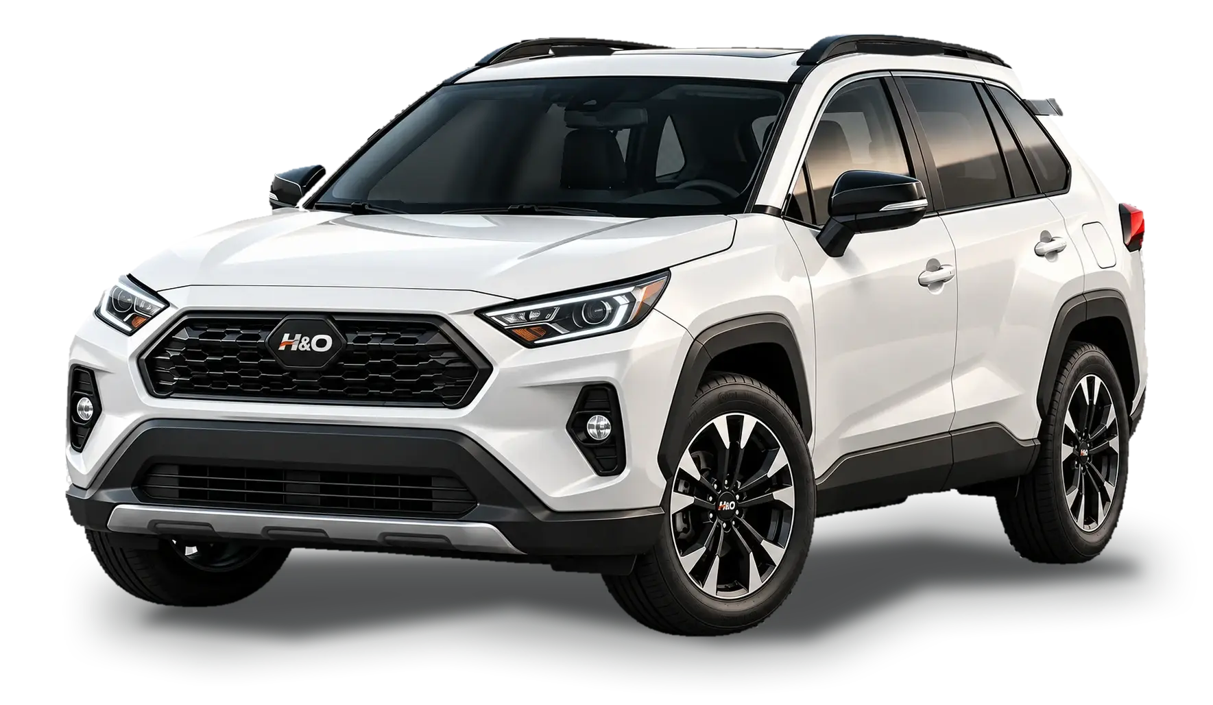 Modelo 3D referencial de una SUV, con puntos que muestran los servicios de H&O